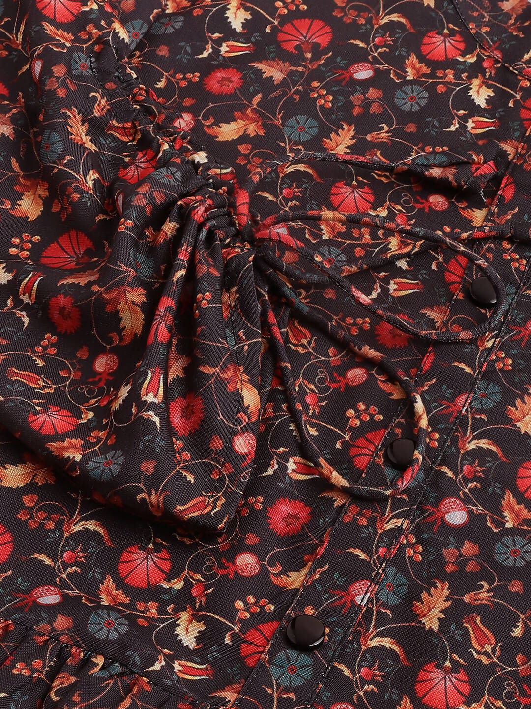 Black Poly Rayon Digital Printed A-line Top - Tarini - Distacart