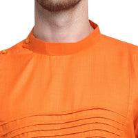 Thumbnail for Kalyum Men's Orange Solid Short Kurta - Distacart