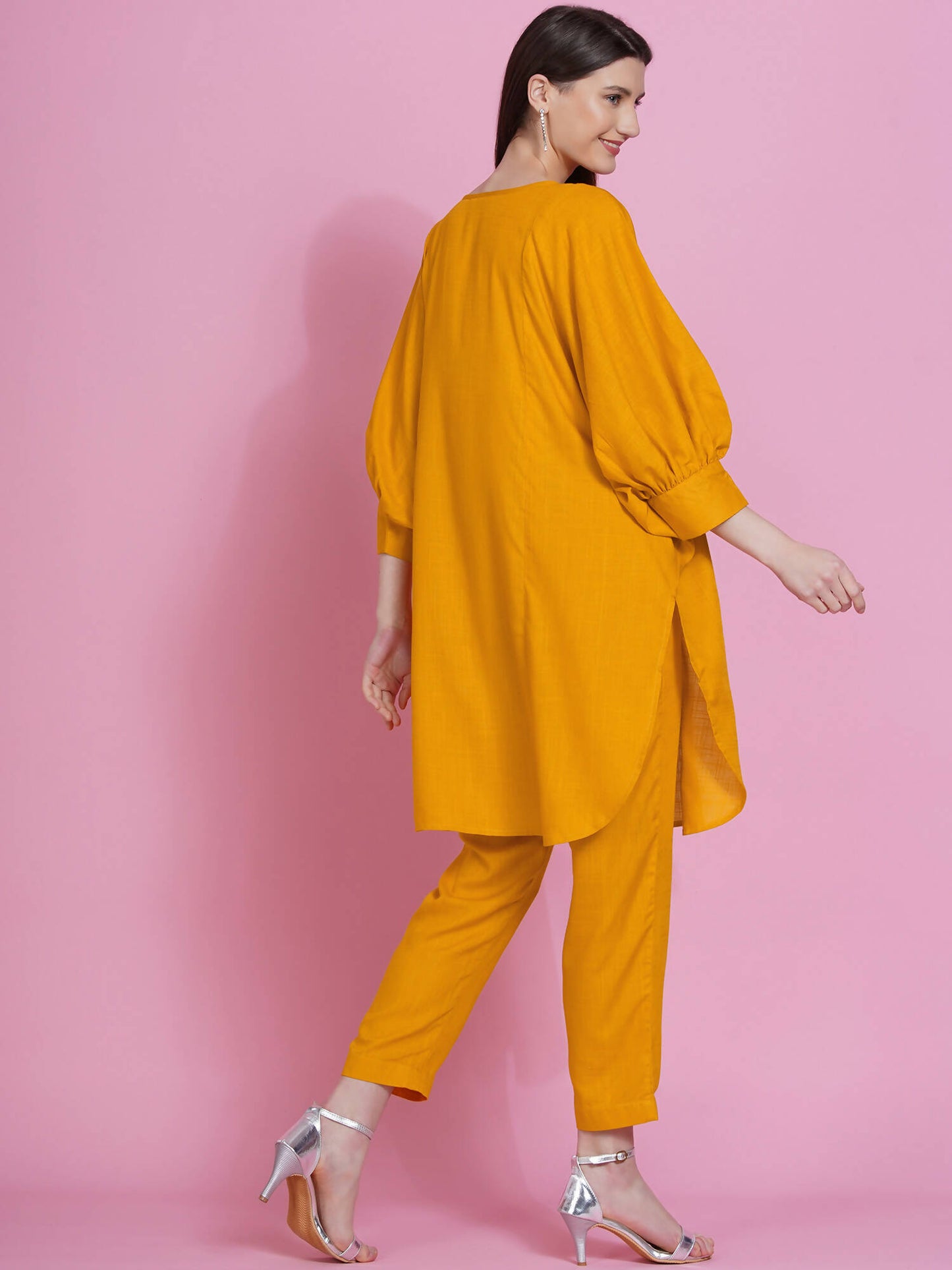 Women Republic Yellow Rayon Boxed Kurta With Pants - Distacart