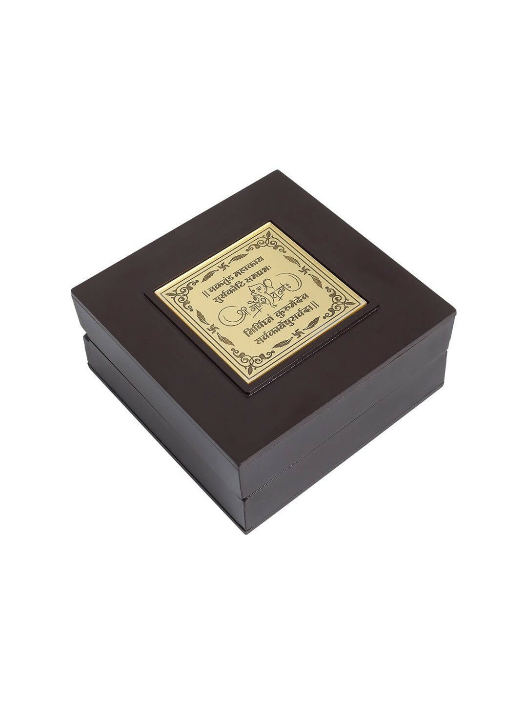 Golden Peacock Brown Wooden Ganesha Prayer Box - Distacart