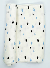 Thumbnail for Kindermum Organic Cotton Muslin Swaddle Blanket 110 Cm X 110 Cm - Set Of 2 - Colorful Polka And Whale - Distacart