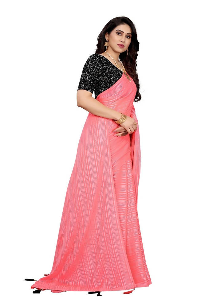 Vamika Pink Georgette Seqence Saree (Riva Pink)