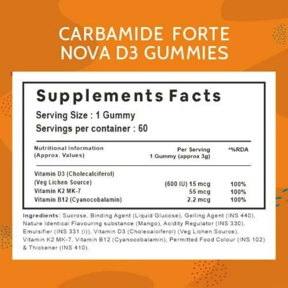 Carbamide Forte Vitamin D3 K2 B12 - Gummies - Distacart