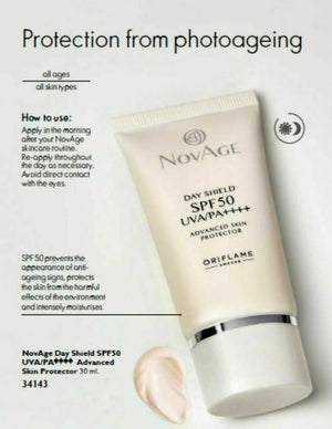 Oriflame Novage Day Shield SPF50 UVA/PA++++ Advanced Skin Protector from photoageing