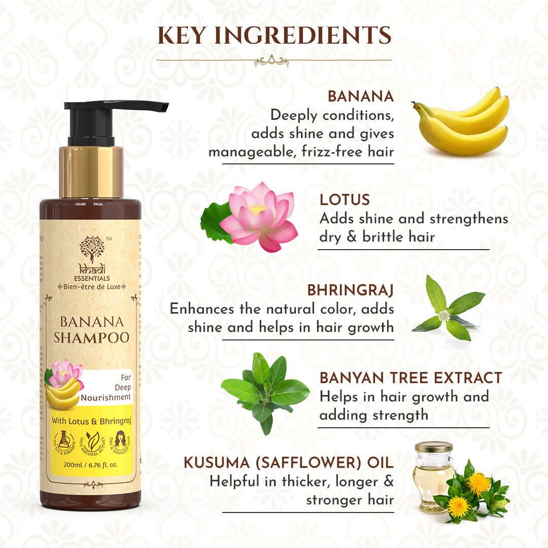 Khadi Essentials Banana Shampoo - Distacart