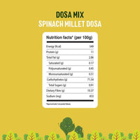 Thumbnail for Timios Organic Millet Spinach Dosa Mix Nutrition Facts
