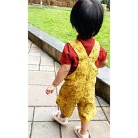 Thumbnail for Mhyssa Yellow Dungaree With Round Neck Half Sleeves Maroon Shirt Set - Distacart