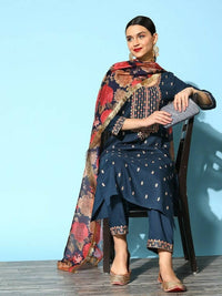 Thumbnail for Varanga Women Solid Silk Blend Hyper Texture Kurta Set - Distacart