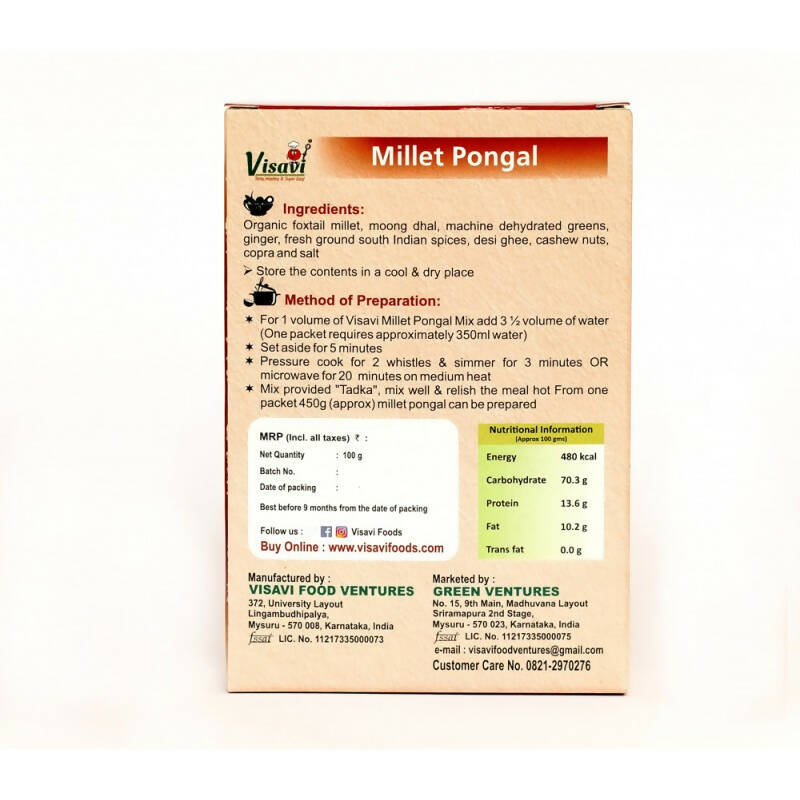 Visavi Millet Pongal - Distacart