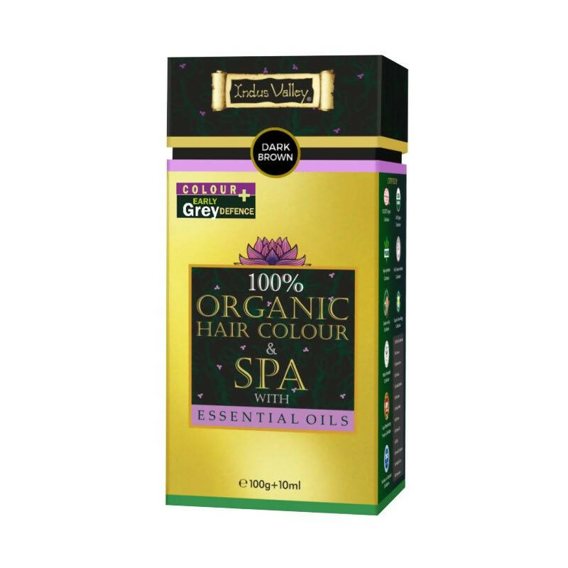 Indus Valley 100% Organic Hair Color & SPA with Essential Oil - Dark Brown - Distacart