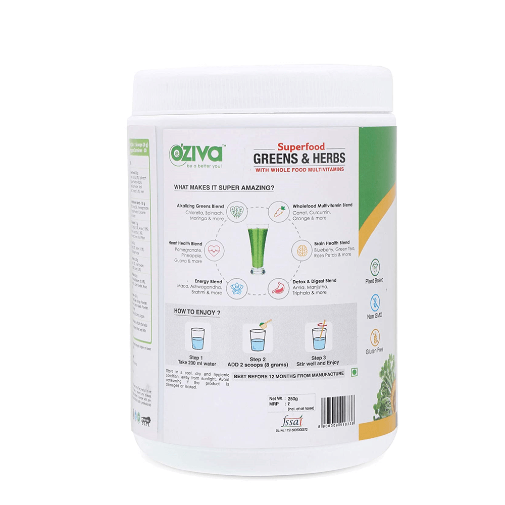 description oziva superfood greens herbs with whole food flavor