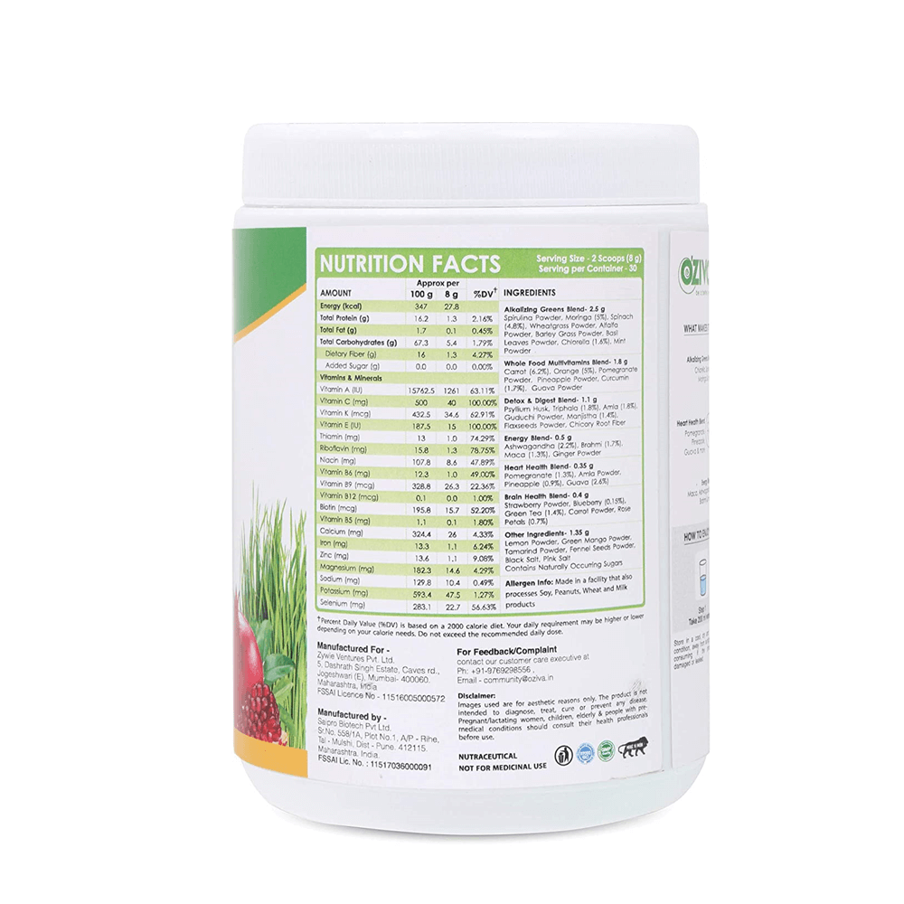 description oziva superfood greens herbs with whole food flavor