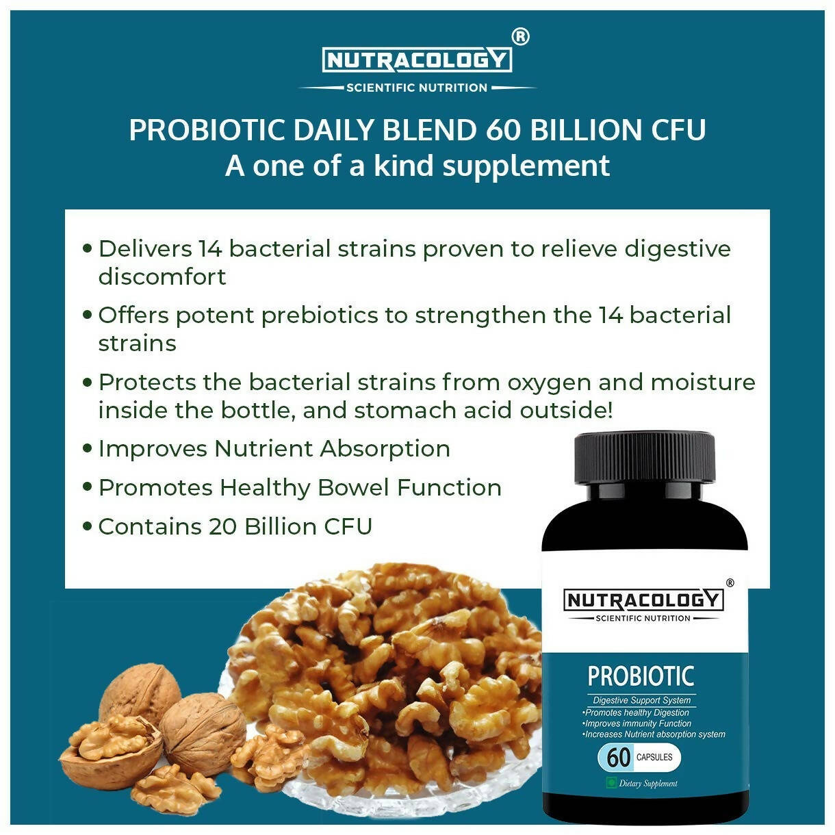 Nutracology Probiotics Supplement For Digestion Immunity And Overall Gut Health Capsules - Distacart