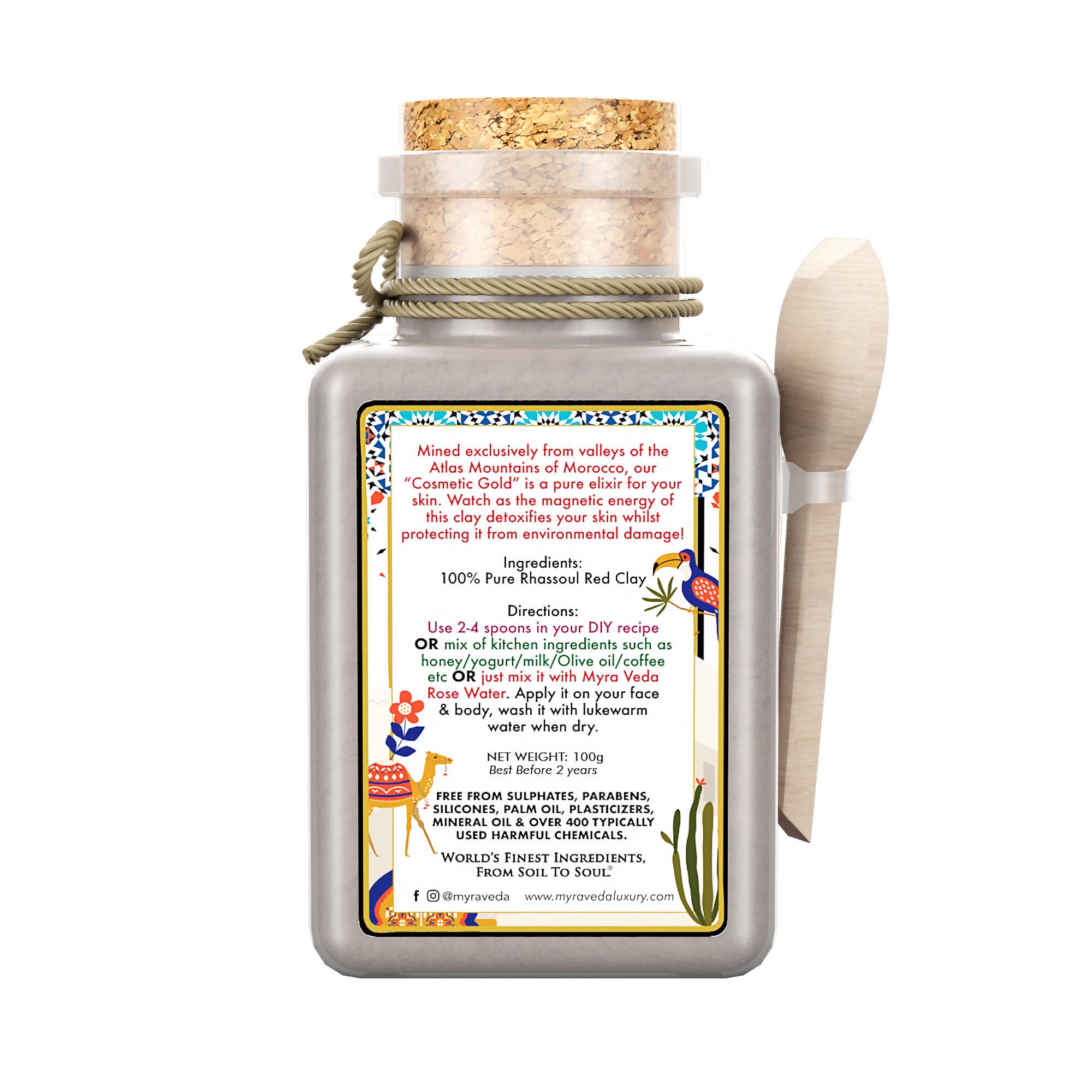 Myra Veda Moroccan Rhassoul Red Clay