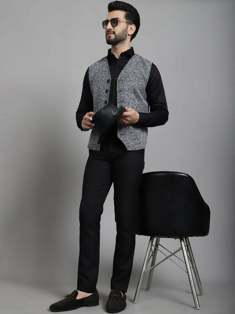 Even Apparels Solid Waistcoat - Blue - Distacart