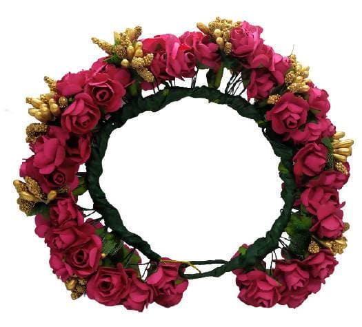 Pink & Gold Flower Gajra