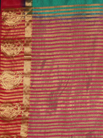 Kalamandir Woven Design Green Pashmina Saree