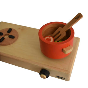 Nesta Toys Wooden Gas Stove and Cooking Set For Kids - Distacart