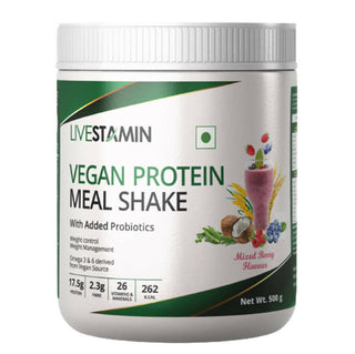 Livestamin Vegan Protein Meal Shake - Mixed Berry Flavour - Distacart