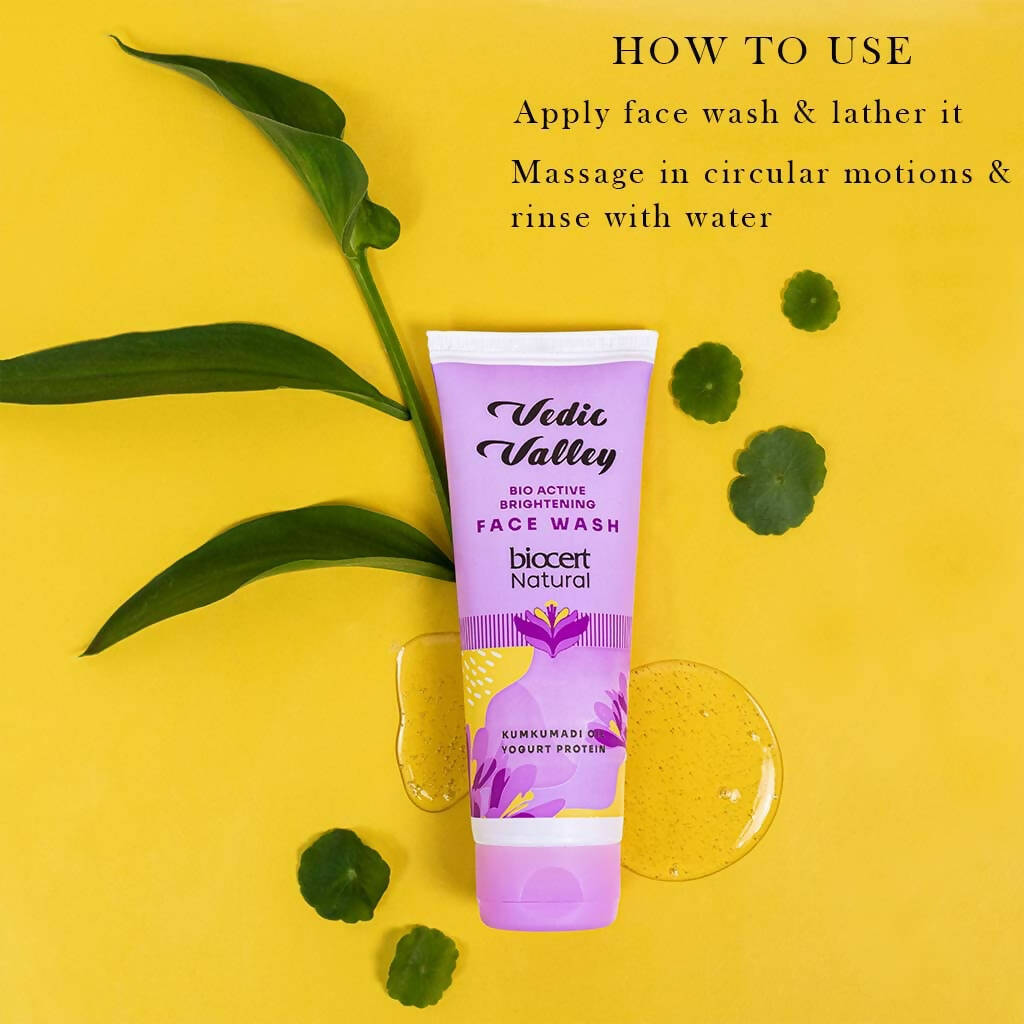 Vedic Valley Face Wash Bio Brightening With Kumkumadi Oil & Yogurt Protein - Distacart