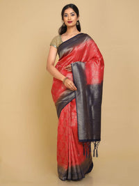 Thumbnail for Kalamandir Ethnic Motifs Red Silk Blend Saree