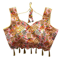 Thumbnail for Vamika Pink Banglori Silk Digital Print And Embroidery Blouse - Distacart