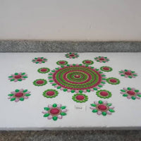 Thumbnail for Kundan HandiKrafts Acrylic Multi Colour Jumbo Rangoli - Distacart