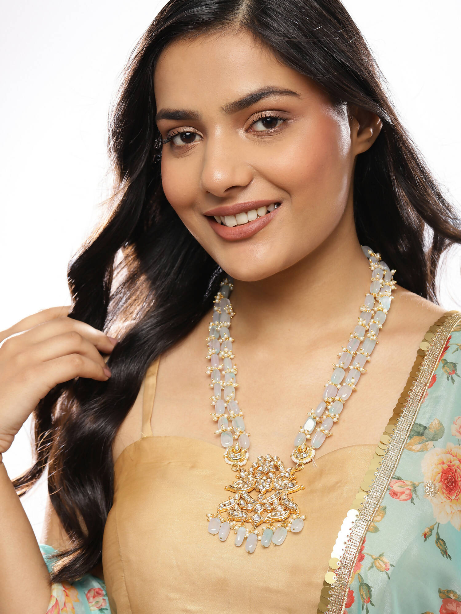 Gold-Toned White Brass Gold-Plated Necklace - Ruby Raang - Distacart