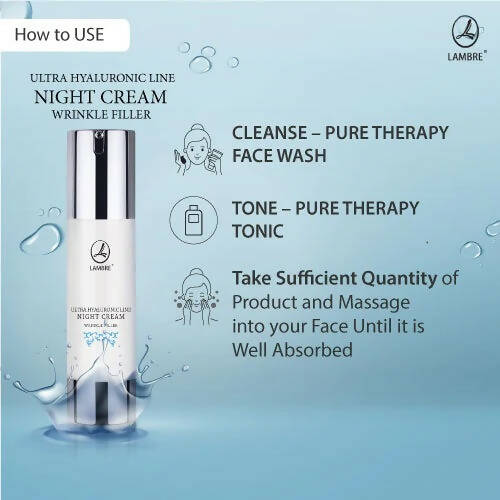 Lambre Ultra Hyaluronic Line Night Cream Wrinkle Filler - Distacart