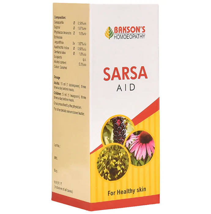 Bakson's Homeopathy Sarsa Aid Syrup - Distacart