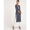 Cheera Women's Rayon Straight Kurta With Beautiful Embroidery Patch (CH016K)