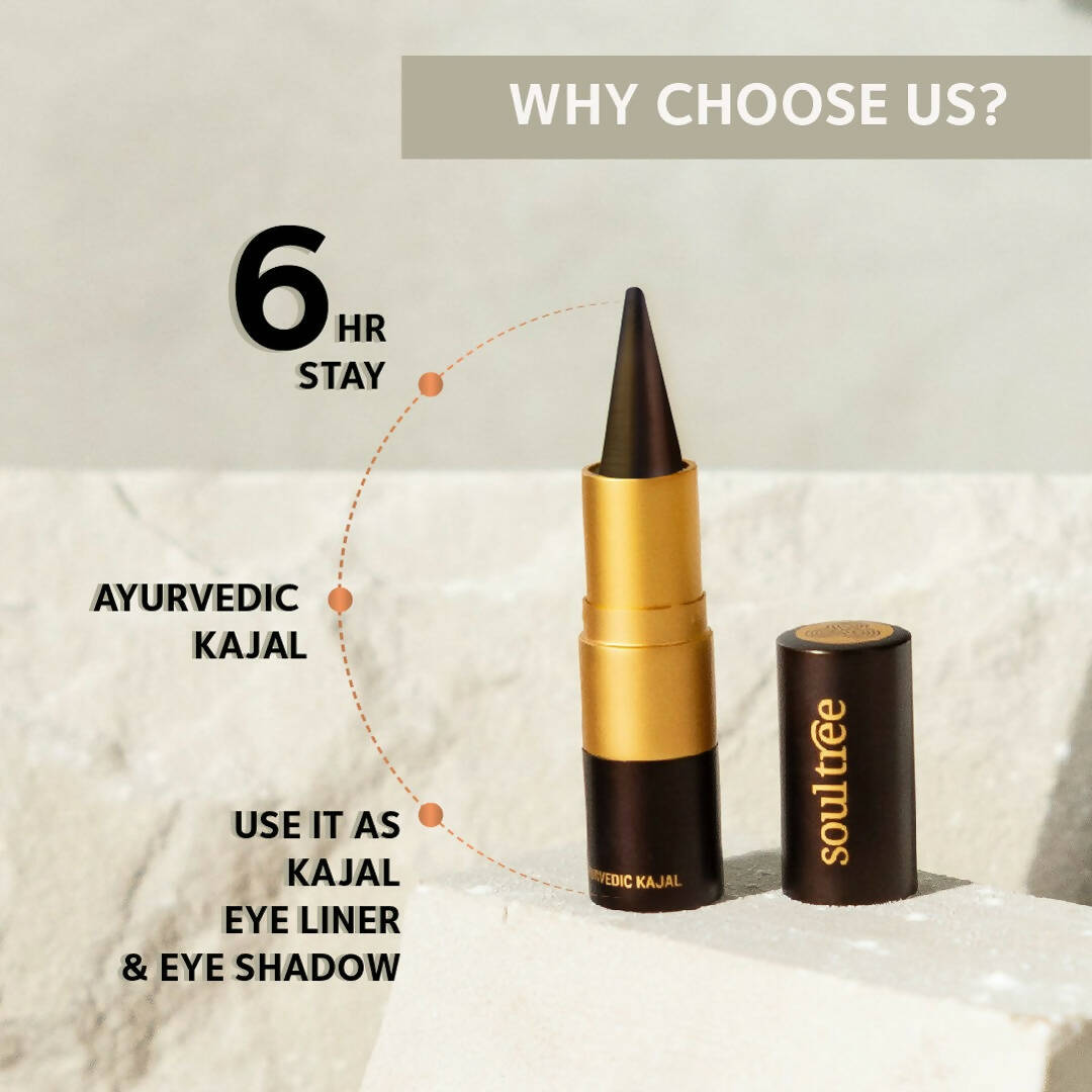 Soultree Ayurvedic Kajal - Pure Black 011 - Distacart