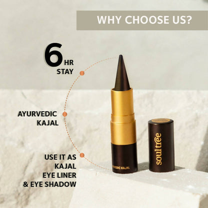 Soultree Ayurvedic Kajal - Pure Black 011 - Distacart