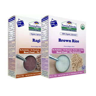 TummyFriendly Foods Certified Stage1 Ragi, Brown Rice Porridge Mixes - Distacart