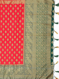 Thumbnail for Mimosa Women's Red Kanchipuram Art Silk Saree - Distacart