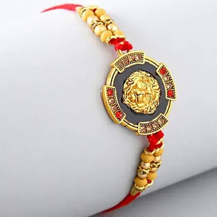 Traditional Lion Face Rakhi & Healthy Almonds - Distacart