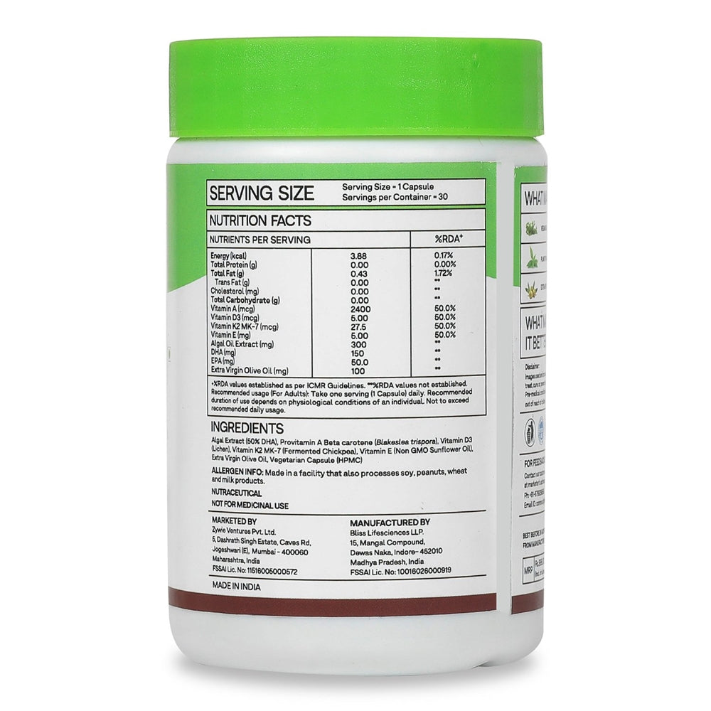 OZiva Plant Based Omega Multi for Men & Women Ingredients 