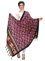Thumbnail for Vamika Black Printed Khadi Bhagalpuri Latest Traditional Dupatta