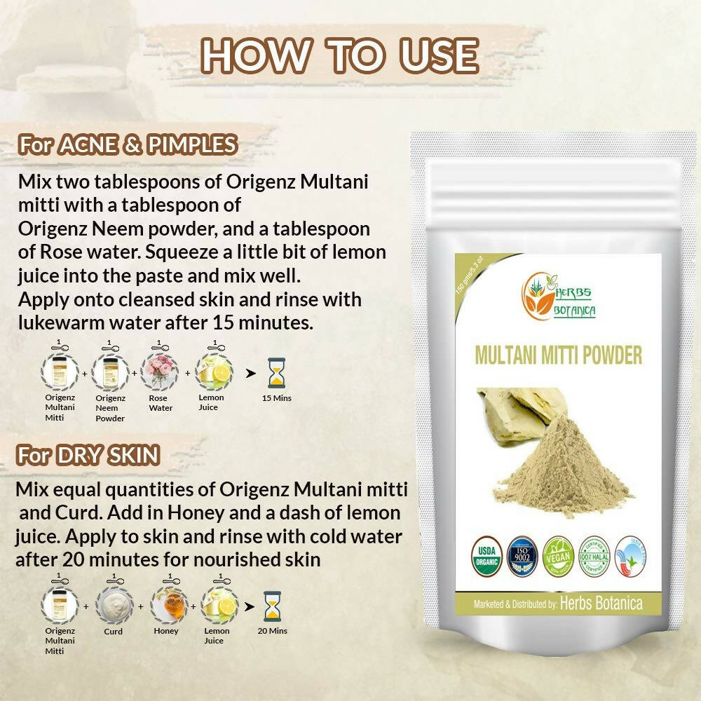 Herbs Botanica 100% Natural Multani Mitti Powder - Distacart