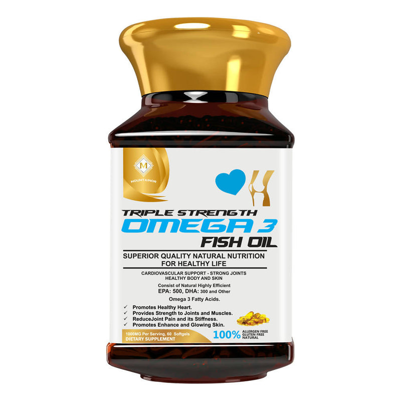 Mountainor Triple Strength Omega-3 Fish Oil Softgels - Distacart