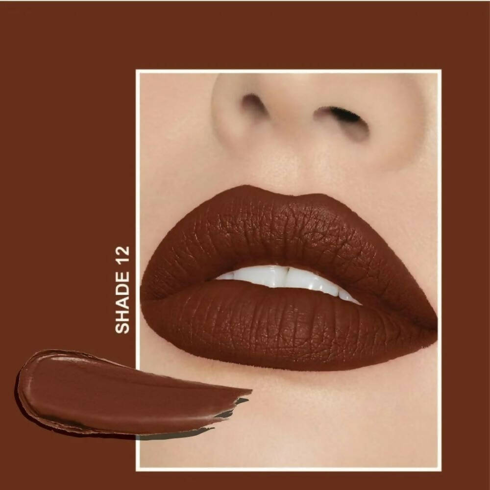 Flicka Tomato Brown Matte Finish Lipstick Shade 12 - Distacart