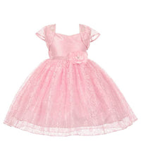 Thumbnail for Asmaani Baby Girl's Pink Colour Satin A-Line Maxi Full Length Dress (AS-DRESS_22168) - Distacart