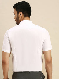 Thumbnail for Ramraj Cotton Mens Half Sleeve White Shirt Plus Size - 100% Cotton - Distacart