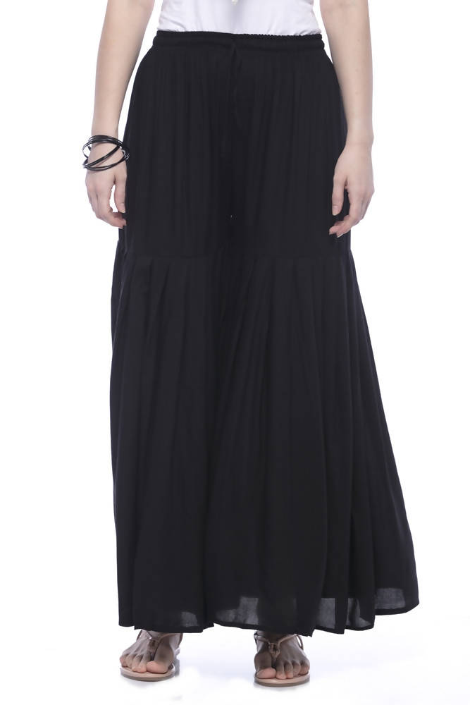 Mominos Fashion Reyon Cotton Black Palazzo For Girls - Distacart