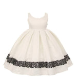 Thumbnail for Asmaani Baby Girl's Off-White Colour Satin A-Line Maxi Full Length Dress (AS-DRESS_22171) - Distacart