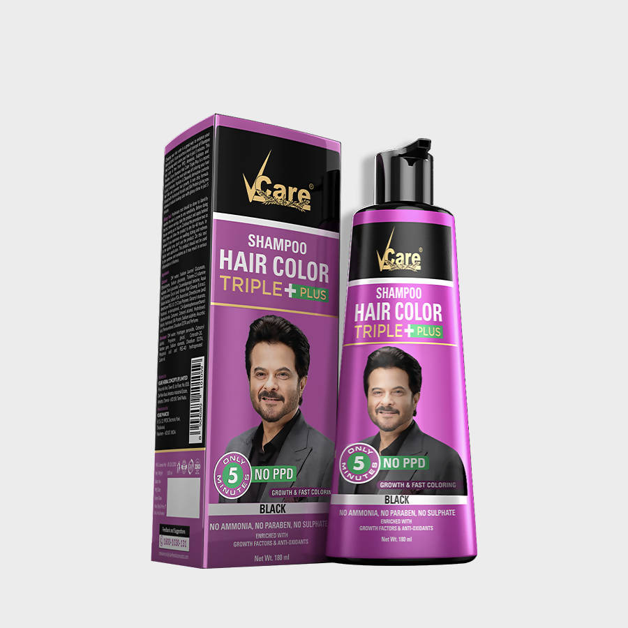 VCare Shampoo Hair Color Triple Plus - Black Color