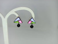 Thumbnail for Terracotta Triangle Ear Studs With Drops