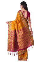 Thumbnail for Mimosa Women's Paithani Art Silk Mustard Yellow Saree - Distacart