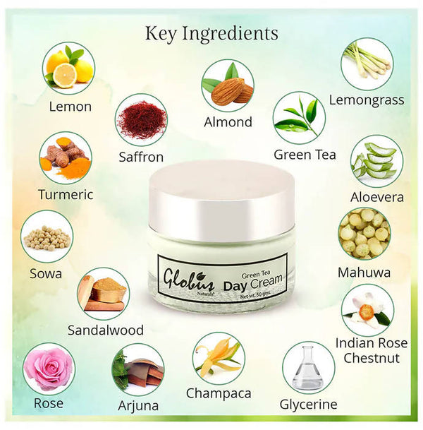 Globus Naturals Green Tea Day Cream - Distacart