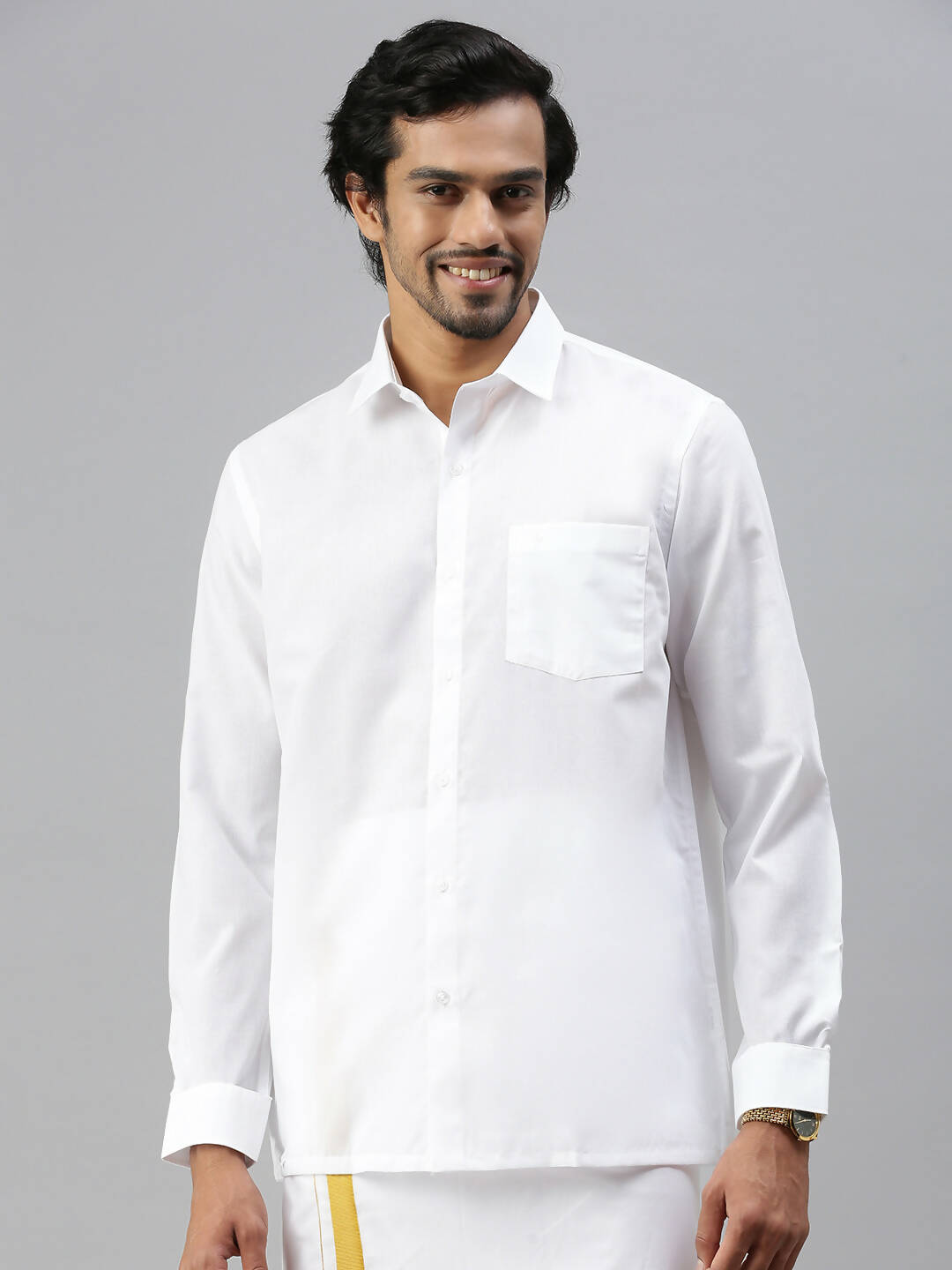 Ramraj Cotton Mens Full Sleeve Formal White Shirt - Distacart